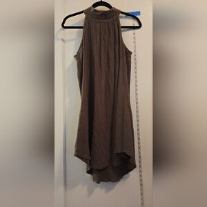 Khaki cotton gauze dress | Size Large